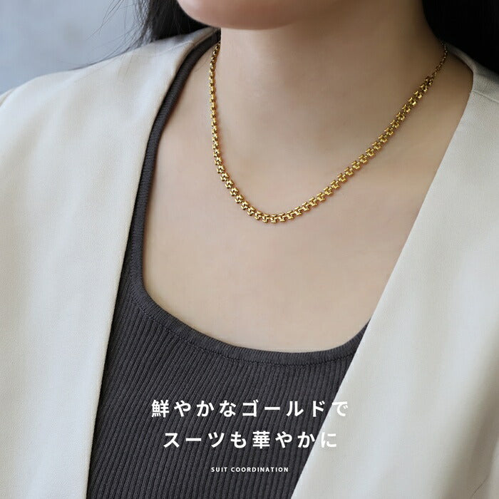 nec-127 ネックレス チェーンネックレス サージカルステンレス 金属アレルギー つけっぱなし ショート 短め アジャスター チョーカー 痒くならない ２タイプ 大人 レディース シンプル かわいい ゴールド 31cm 普段使い 凛