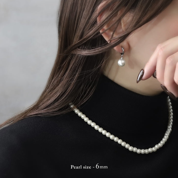 nec-27 パールネックレス ネックレス パール レディース シンプル 6mm 7mm アクセサリー アジャスター カニカン アクリル かわいい おしゃれ 大人 上品 フォーマル 冠婚葬祭 オケージョン 凛