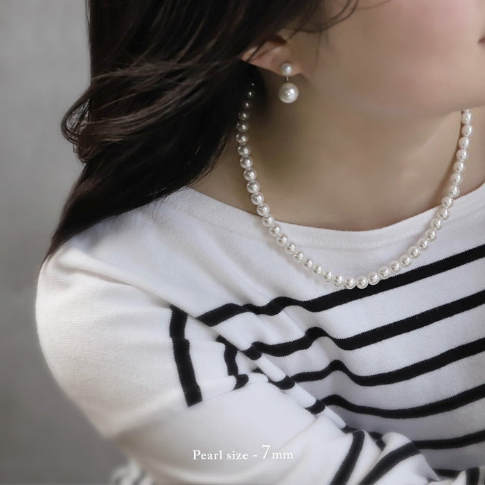 nec-27 パールネックレス ネックレス パール レディース シンプル 6mm 7mm アクセサリー アジャスター カニカン アクリル かわいい おしゃれ 大人 上品 フォーマル 冠婚葬祭 オケージョン 凛