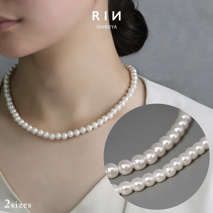nec-27 パールネックレス ネックレス パール レディース シンプル 6mm 7mm アクセサリー アジャスター カニカン アクリル かわいい おしゃれ 大人 上品 フォーマル 冠婚葬祭 オケージョン 凛