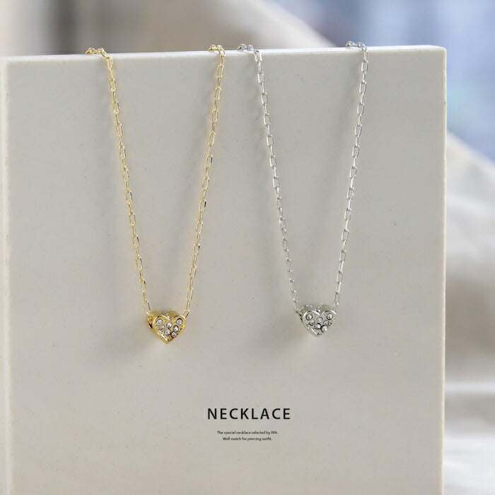 nec-98 ネックレス チェーン チェーンネックレス レディース ハート あずきチェーン シルバー ゴールド シンプル 18k 18金 k18 アジャスター アジャスター付き 39cm アクセサリー 短め ショート 普段使い 贈り物 凛