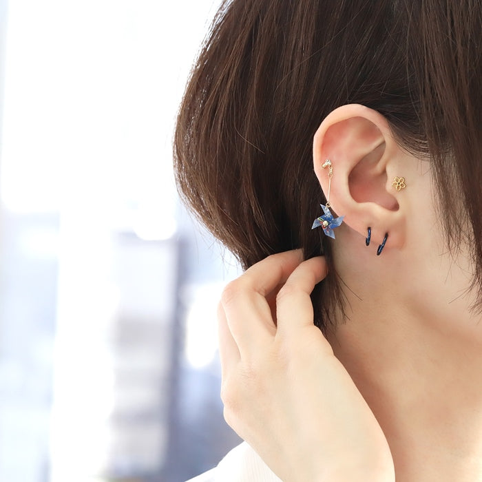 ori-0053　 ボディピアス キャッチ 18G 16G 14G 12G チャーム ラブレット 軟骨ピアス 折り鶴 かざぐるま ツル 風車 和風 日本 鶴 かわいい 和柄 日本 軟骨 ピアス ボディーピアス