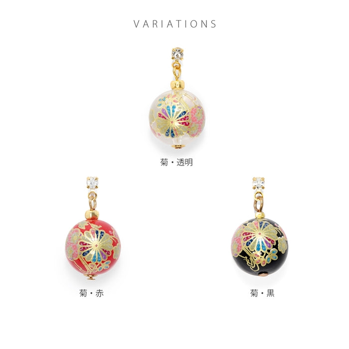 ori-0072 キャッチ 14G ボディピアス 16G 軟骨 ピアス かわいい 12G 桜 18G 菊 揺れる 和柄 ボール 和風 和 日本 レトロ カスタマイズ ピアス パーツ 透明 赤 黒 レッド ブラック クリア 軟骨 ピアス ボディーピアス ボディ 凛 RIN