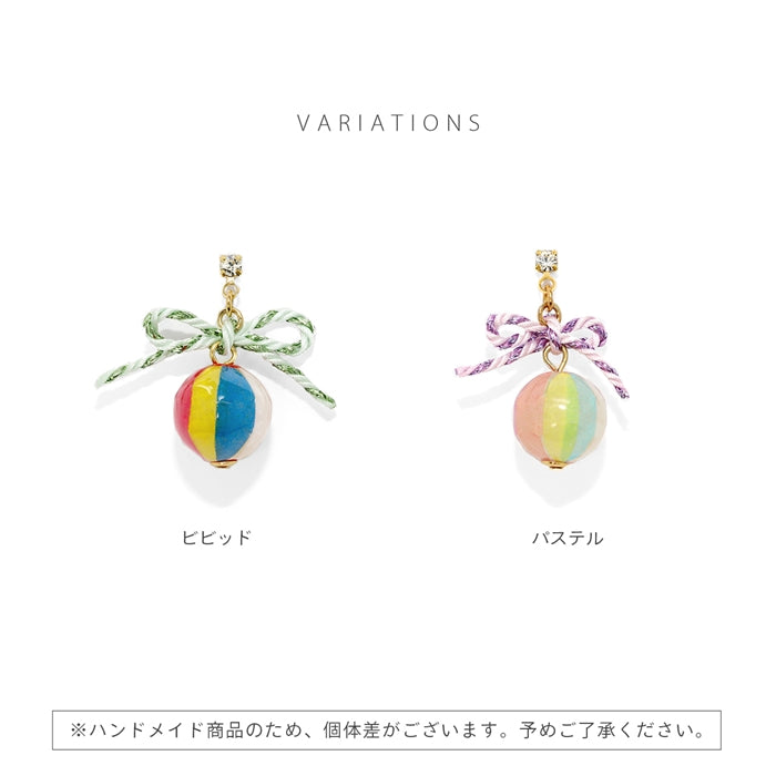 ori-107 キャッチ 軟骨ピアス 14G 12G つけっぱなし サージカルステンレス  かわいい チャーム 可愛い 揺れる 小さい ゴールド カスタマイズ リボン 夏祭り 和柄 ボディピアス ボディーピアス 片耳用 凛 RIN