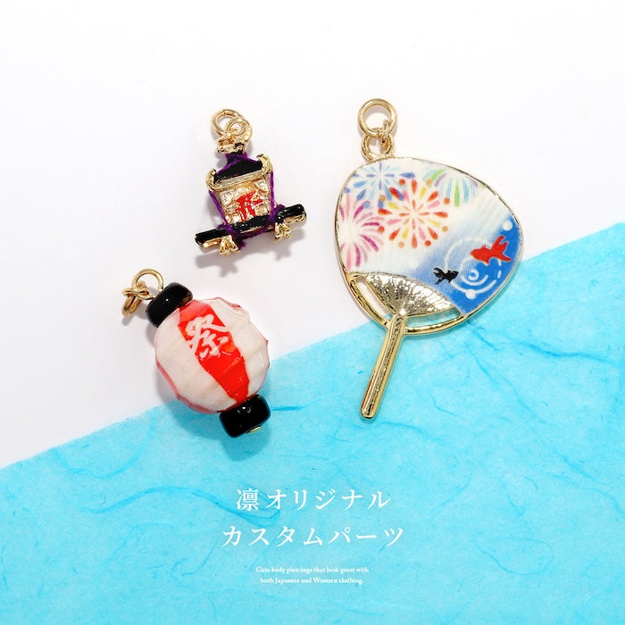 【廃盤】 ori-111【全品送料無料】 チャーム 軟骨ピアス 16G 14G 18G かわいい 揺れる 小さい ゴールド ブラック レッド ホワイト ブルー 可愛い カスタマイズ 夏祭り 和柄 浴衣 着物 ボディピアス ボディーピアス レディース セカンドピアス 片耳用 凛 RIN