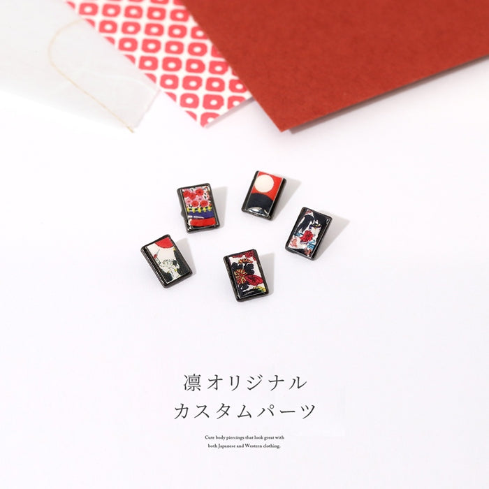 ori-114 軟骨ピアス 14G ボディピアス 12G 花札 16G 18G 花かるた 和 和風 日本製 アレンジ パーツ カスタマイズ 14ゲージ 12ゲージ ピアス 片耳 軟骨 ピアス