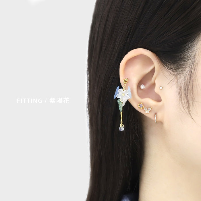 ori-182 ボディピアス 14G 16G 18G 軟骨ピアス チャーム セカンドピアス レディース 花 ゴールド 揺れる ガラス パーツ ゴールドピアス 大人 シンプル クリア 大ぶり 桜 おしゃれ 片耳ピアス おすすめ フラワー ピアス 大きめ おおぶり 紫陽花 藤の花 カスタム 片耳用