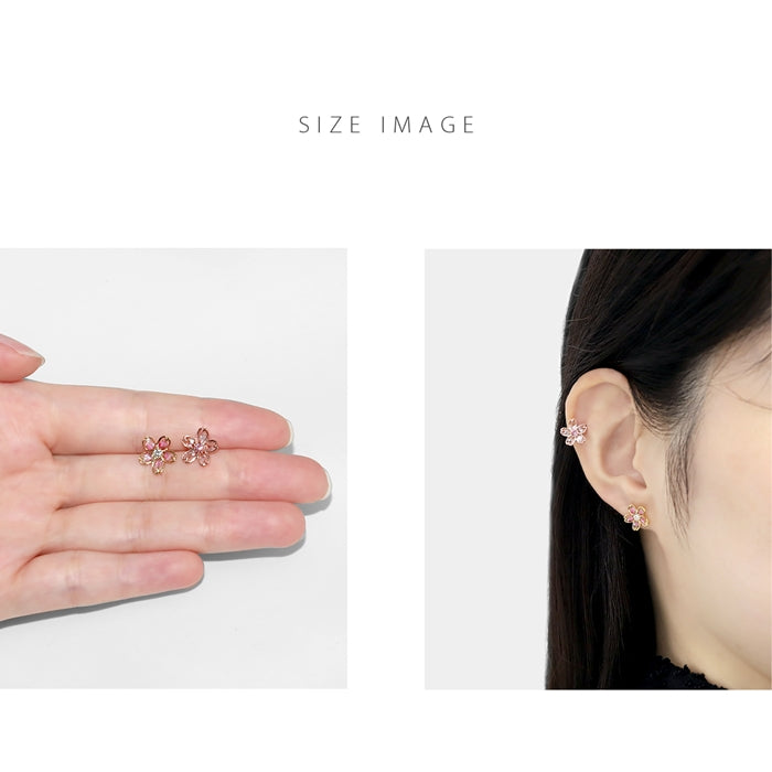 ★ori-86 軟骨ピアス キャッチ  14G 12G 16G 18G ボディピアス 和 和風 桜 サクラ さくら 植物 花 フラワー ジュエル キャッチ パーツ カスタマイズ ピアス 14ゲージ 12ゲージ 16ゲージ 18ゲージ 軟骨 ピアス 片耳用