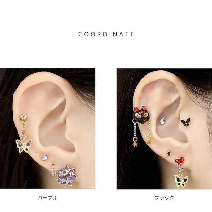 ori-87 軟骨ピアス 14G 16G 18G ボディピアス かわいい チャーム  パーツ 蝶 バタフライ 和 和風 アレンジ パーツ カスタム カスタマイズ ピアス メンズ 軟骨 ピアス ボディーピアス