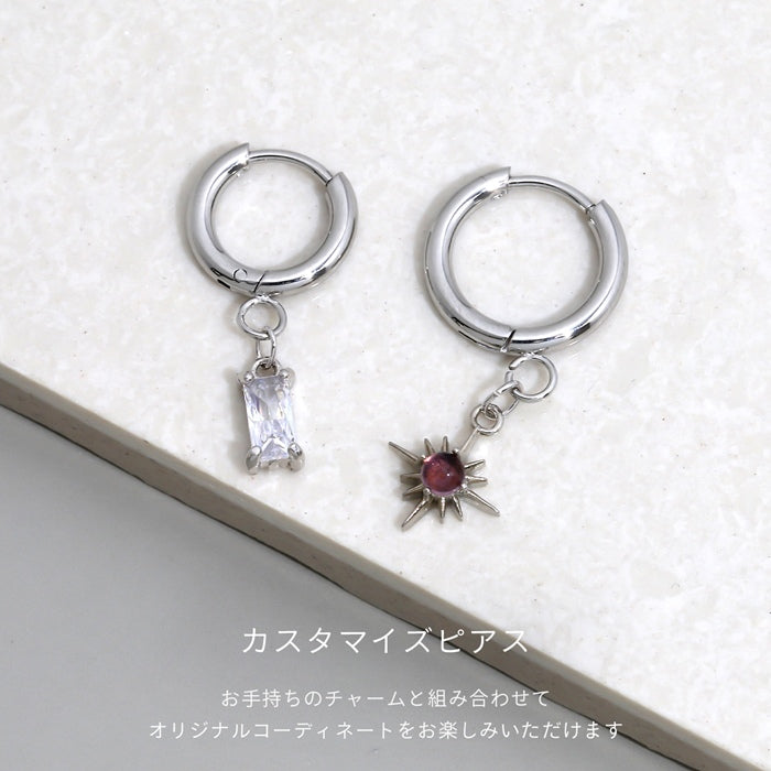 ★parts-cus-07 軟骨ピアス 18G ボディピアス リング パーツ シルバー シンプル ワンタッチ アレンジ カスタマイズ フープピアス ピアス サージカルステンレス 片耳用