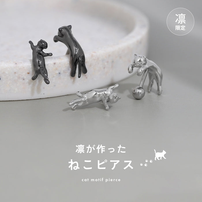 rin-018 軟骨ピアス 16G ボディピアス のびネコ 猫 かわいい アンテナヘリックス イベント ストレートバーベル ピアス サージカルステンレス 片耳用