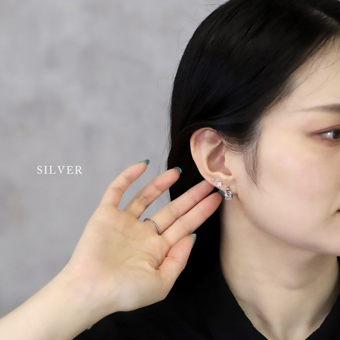 rin-022-0【発注用】パーツ 14G 16G 18G シールドピアス ジュエル ストレートバーベル 【片耳用】