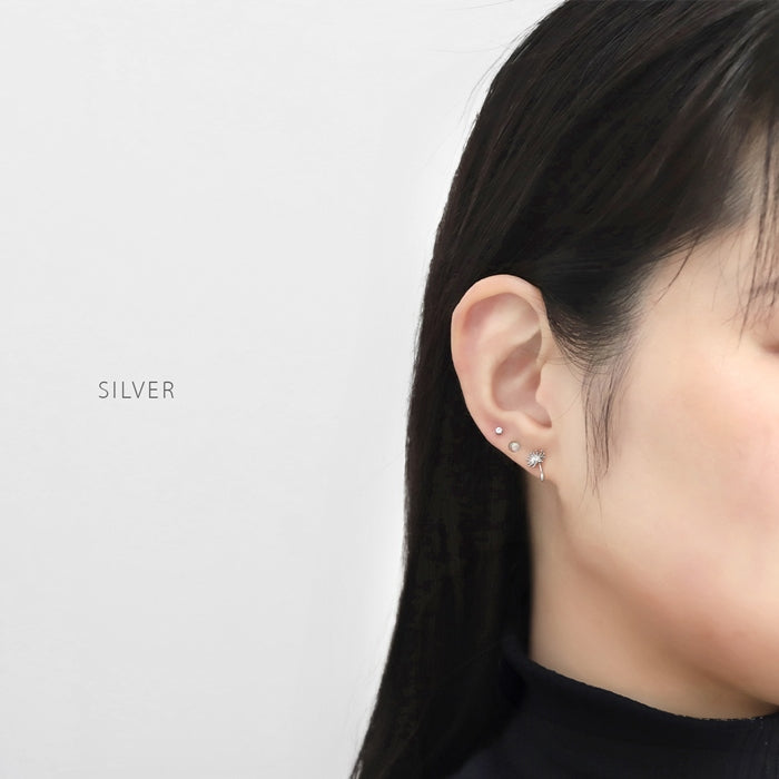 rin-030 軟骨ピアス 16G ボディピアス たんぽぽ タンポポ 綿毛 花 はな フラワー かわいい ストレートバーベル ピアス サージカルステンレス 片耳用