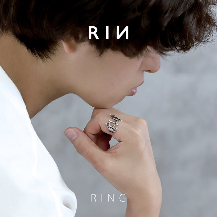 ring-100 指輪 リング 12号サイズ相当 ゴシックリング ジーザス クライスト クロスモチーフ スタイリッシュ シルバー925 オープンリング