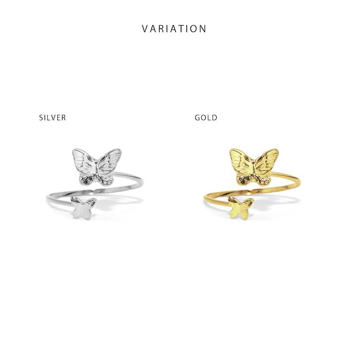 ring-86 リング 指輪 オープンリング レディース ジュエリー アクセサリー 蝶 蝶々 シルバー ゴールド シンプル 低アレルギー  12号 ファッションリング ゴールドリング シルバーリング ロジウムコーティング 細い 細め 高見え 高みえ 贈り物 凛