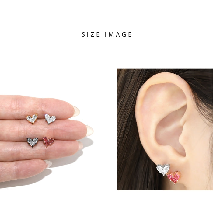 s2f-113-136-14g ボディピアス キャッチ 14G 16G ハート 12G 18G かわいい パーツ ネジ式 ジュエル カスタマイズ ボディーピアス ボディピ ピアス 14ゲージ 16ゲージ おしゃれ アクセサリー 軟骨ピアス 12ゲージ 18ゲージ ピアスパーツ 「BP」「CUS」