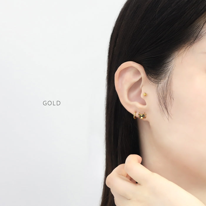 s2f-113-218-c  ボディピアス キャッチ 12G 14G 16G 18G ラブレット 軟骨ピアス くも クモ 蜘蛛 かわいい パーツ スパイダー カスタマイズ ボディーピアス ボディピ ピアス 軟骨用 ピアスキャッチ バーベル 動物 虫 アニマル ラブレットスタッド