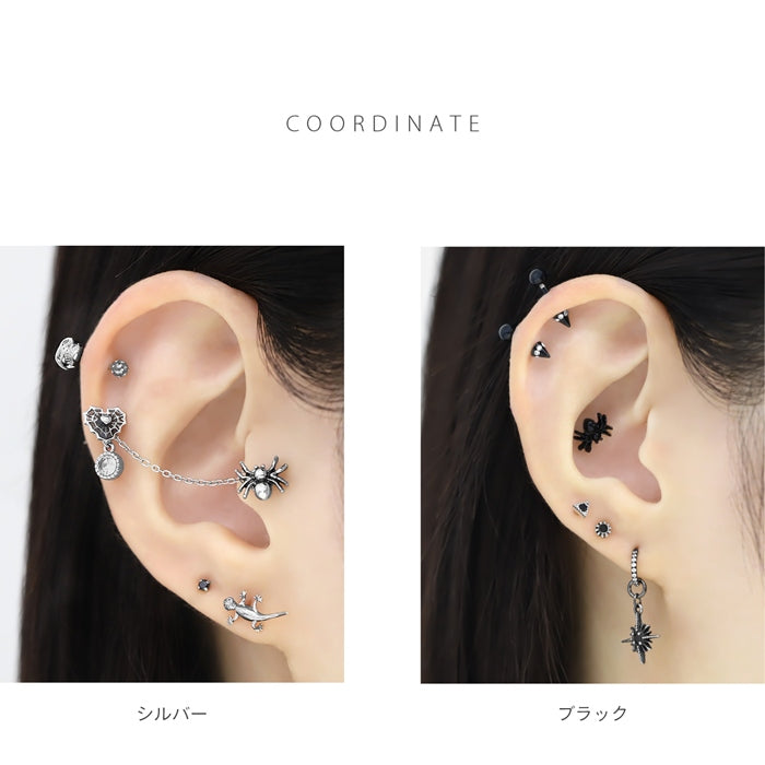 s2f-113-218-c  ボディピアス キャッチ 12G 14G 16G 18G ラブレット 軟骨ピアス くも クモ 蜘蛛 かわいい パーツ スパイダー カスタマイズ ボディーピアス ボディピ ピアス 軟骨用 ピアスキャッチ バーベル 動物 虫 アニマル ラブレットスタッド