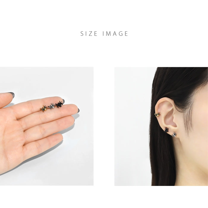s2f-113-218-c  ボディピアス キャッチ 12G 14G 16G 18G ラブレット 軟骨ピアス くも クモ 蜘蛛 かわいい パーツ スパイダー カスタマイズ ボディーピアス ボディピ ピアス 軟骨用 ピアスキャッチ バーベル 動物 虫 アニマル ラブレットスタッド