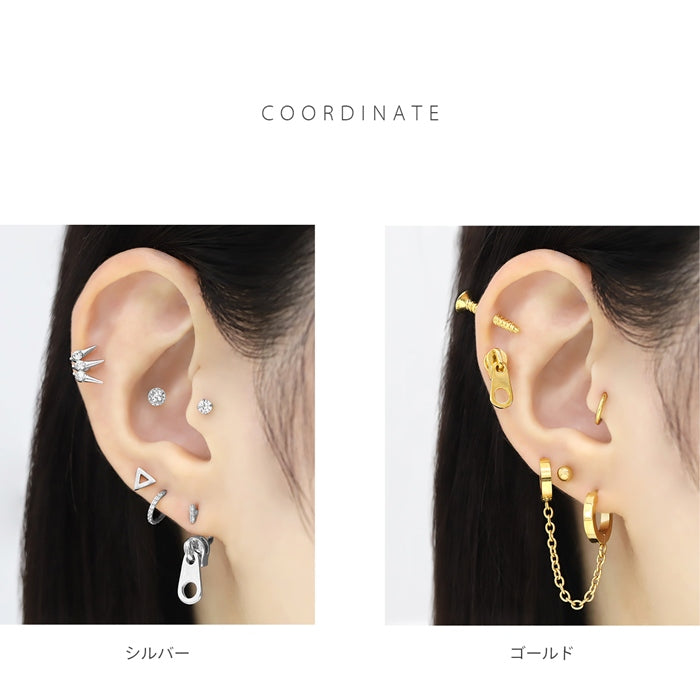 ★ s2f-113-223-c キャッチ 12G 14G 16G 18G ジッパー ファスナー チャック 個性的 スタイリッシュ クール アレンジ パーツ カスタマイズ ピアス ピアス ピアスパーツ 片耳用