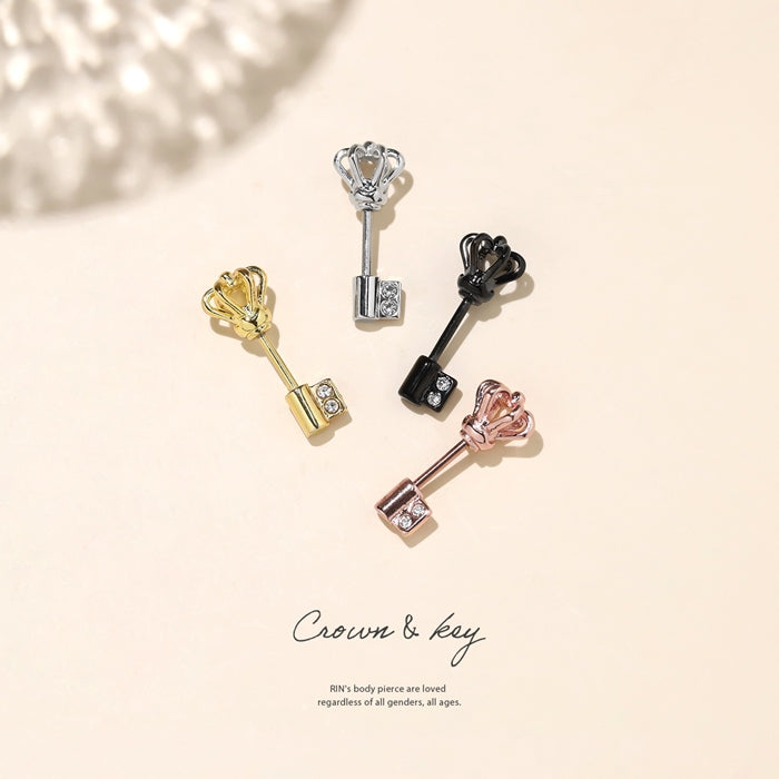 ★ s2f-33-25-14g 軟骨ピアス 14G 16G ボディピアス かわいい キャッチ チャーム サージカルステンレス 金属アレルギー対応 メンズ  アンテナ  王冠 クラウン 鍵 ストレートバーベル ヘリックス トラガス バーベル 軟骨 ピアス ボディーピアス