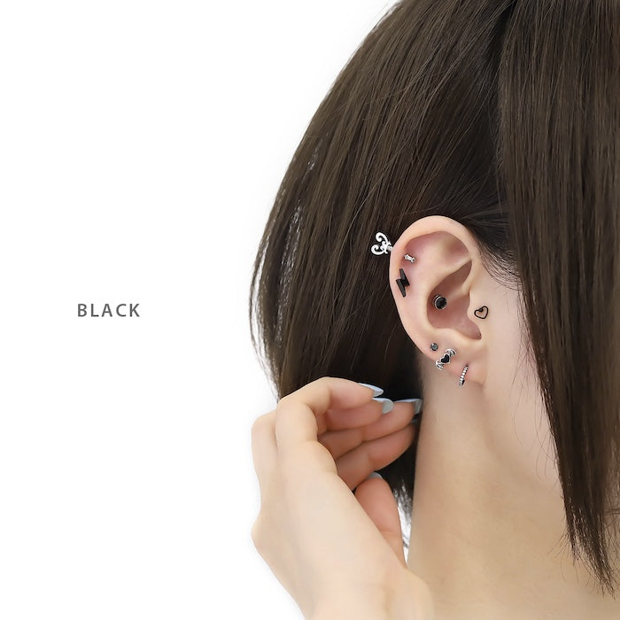s2f-33-47-16g キャッチ ボディピアス 12G 14G 16G 18G 軟骨ピアス イナズマ 雷 光 シルバー ゴールド ネジ式 カスタマイズ ボディーピアス ボディピ  14ゲージ 16ゲージ  ピアスキャッチ 軟骨用 12ゲージ パーツ ピアスパーツ