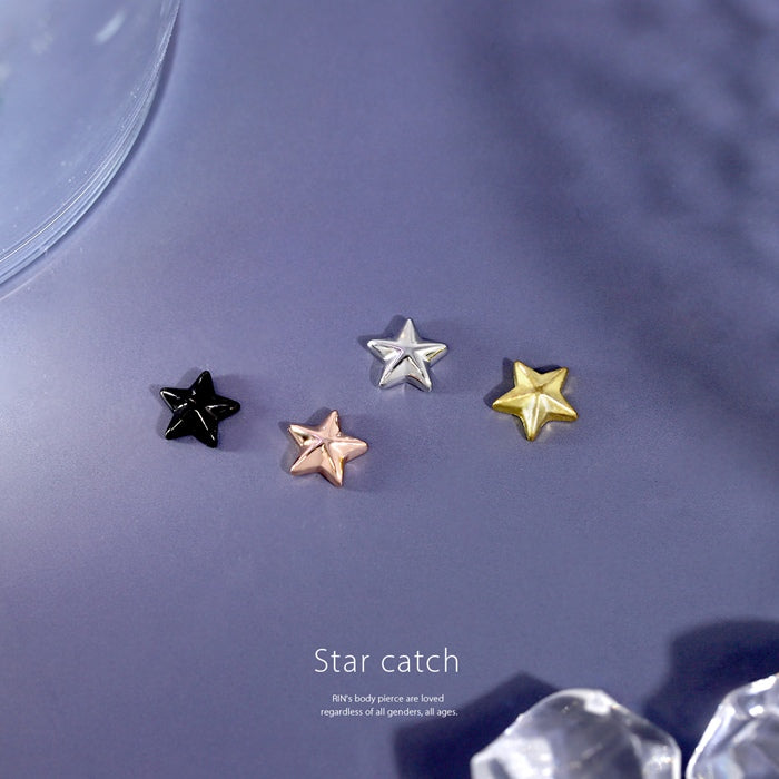 s2f-33-70-c【全品送料無料】 ボディピアス キャッチ 14G 16G かわいい 星 スター 12G 18G パーツ 軟骨ピアス カスタマイズ ボディーピアス ネジ式 ボディピ ピアス ボディ 14ゲージ 16ゲージ シルバー 黒 ゴールド ピンク おしゃれ アクセサリー ピアスキャッチ 軟骨用 12ゲージ