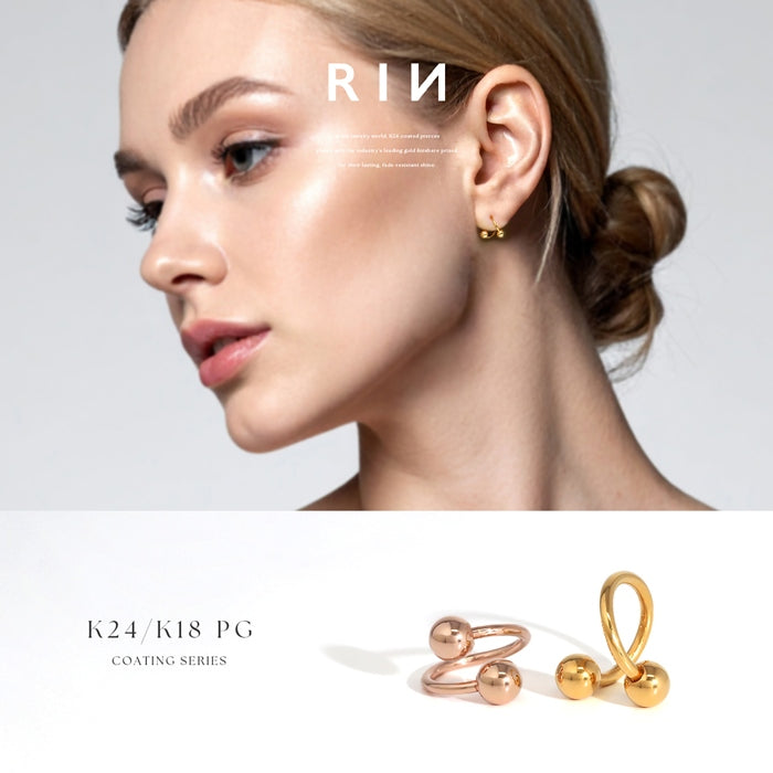 spi-j ボディピアス スパイラルバーベル 24K 24金 軟骨ピアス 18G 16G 14G ピアス 金属アレルギー キャッチ ゴールド ピンクゴールド つけっぱなし カスタマイズ 右巻き 左巻き 片耳用