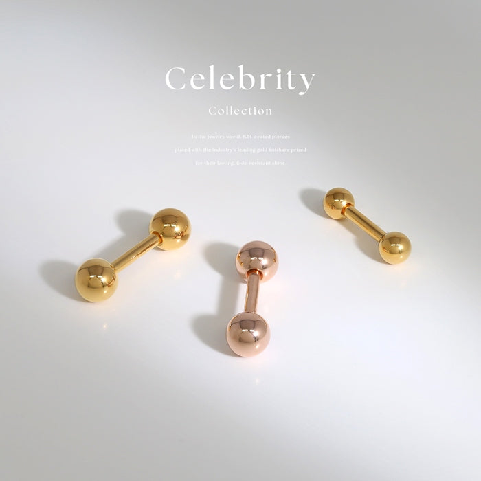 str-j 【24K 金属アレルギー対応】ボディピアス 軟骨ピアス 14G 16G 18G 20G 24金 ピンクゴールド K24 K18PG コーティング 上質 きれい ストレートバーベル ピアス サージカルステンレス 片耳用