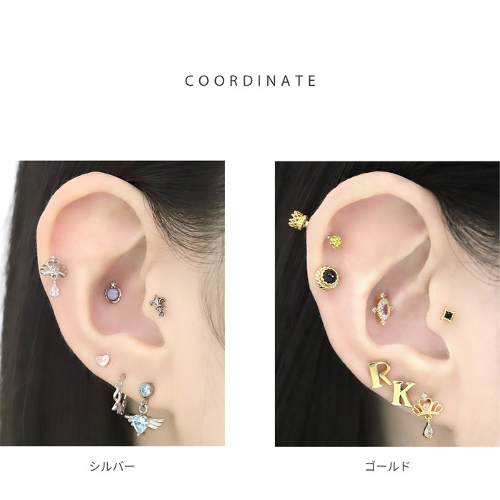 t1141-0015【全品送料無料】 ボディピアス 16G 軟骨ピアス 16G 16ゲージ プリンセス ティアラ クラウン ジュエル 王冠 チャーム ストレートバーベル ボディーピアス 凛 軟骨用 ボディピアス専門店 なんこつピアス 耳 りん サージカルステンレス「BP」「NAN」
