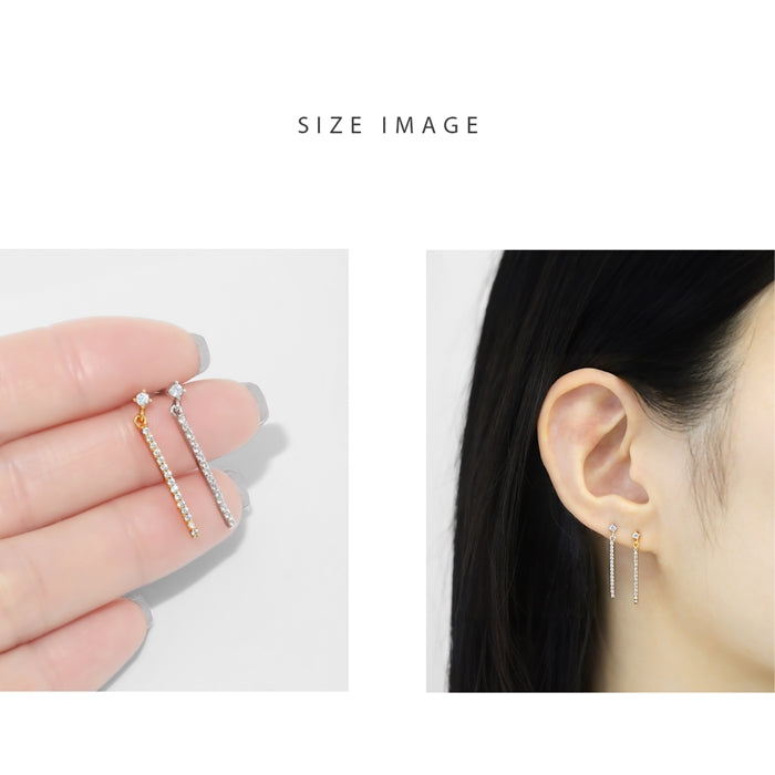 t1141-0020 ボディピアス 16G 軟骨ピアス バー ジュエル ぶら下がり ジルコニア 金属アレルギー対応 サージカルステンレス ストレートバーベル つけっぱなし 凛 ピアス rin レディース セレモニー お呼ばれ パーティ 片耳用