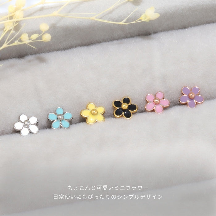t1141-121 軟骨ピアス 16G ボディピアス 花 はな フラワー ミニ プチ 小さめ かわいい シンプル ストレートバーベル ピアス サージカルステンレス 片耳用