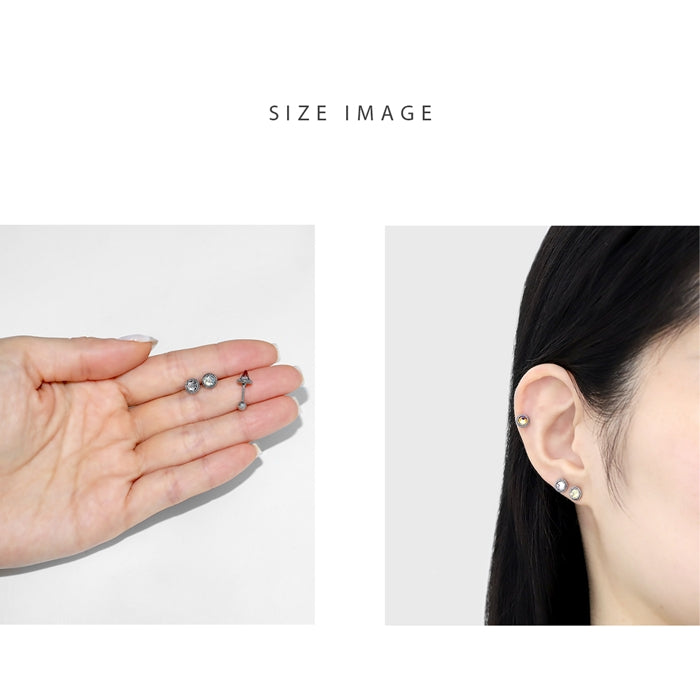 t1141-57 軟骨ピアス 16G ボディピアス ジュエル コーン クリスタル オーロラ レインボー 三角 サージカルステンレス 金アレ ストレートバーベル ピアス 片耳用