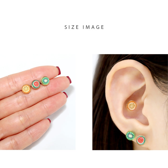 t1142-067 ボディピアス 16G 軟骨ピアス フルーツ 果物 スイカ キウイ オレンジ ボディーピアス ピアス クリアボール ストレート バーベル ストレートバーベル ボディ ボディピ おしゃれ かわいい 16ゲージ サージカルステンレス サージカル ステンレス