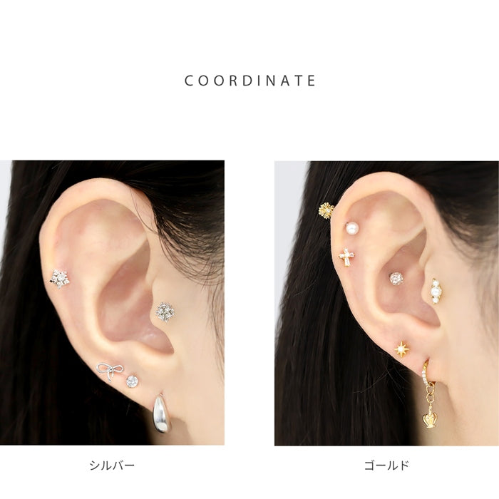 t1501-132 ボディピアス 軟骨 16G ボール スパークル ジュエル 小さめ 16ゲージ ストレートバーベル 片耳用 金属アレルギー対応