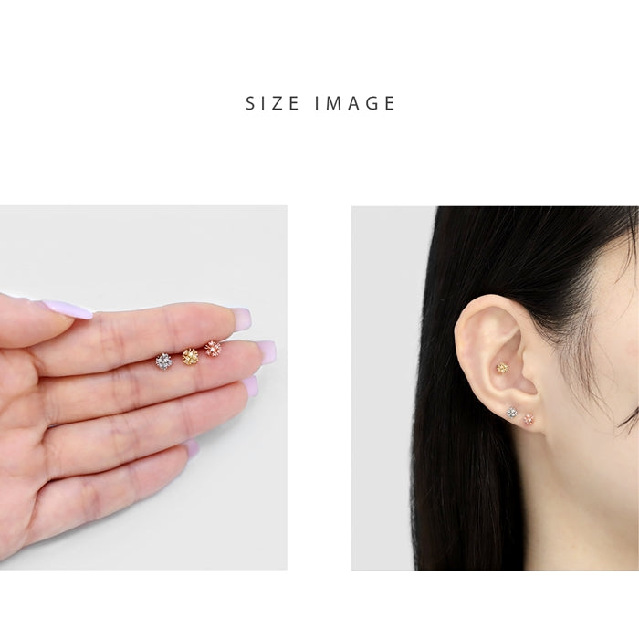 t1501-132 ボディピアス 軟骨 16G ボール スパークル ジュエル 小さめ 16ゲージ ストレートバーベル 片耳用 金属アレルギー対応