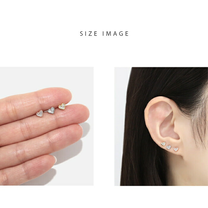 ★t1501-179 ボディピアス 軟骨ピアス 16G ハート つけっぱなし サージカルステンレス 金属アレルギー対応 キュービックジルコニア キラキラ 小さめ ストレートバーベル シルバー ゴールド ピンクゴールド デイリー 日常使い パーティ オケージョン ギフト 片耳用