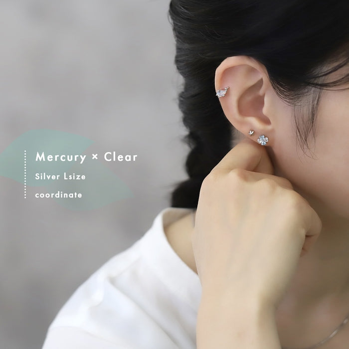 ★　▲14G発注不可▲t1501-181 軟骨ピアス 16G ボディピアス 14G クローバー 四つ葉 ストレートバーベル サージカルステンレス 片耳用