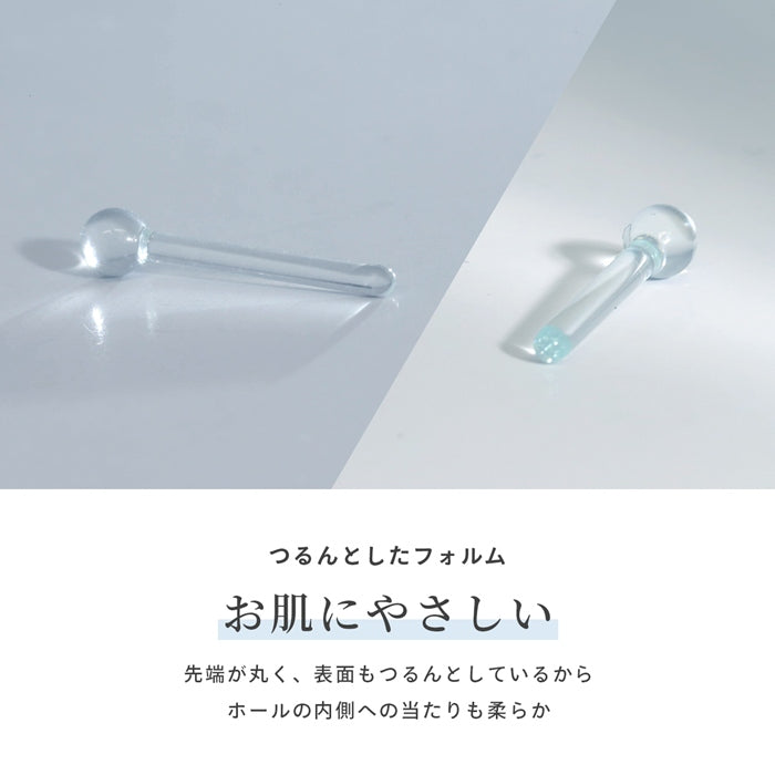 t8112-13 ガラスピアス 透明 14G 16G 18G 20G 強化ガラス クリアボール さりげない 目立ちにくい ストレートバーベル ピアス 軟骨ピアス 片耳用
