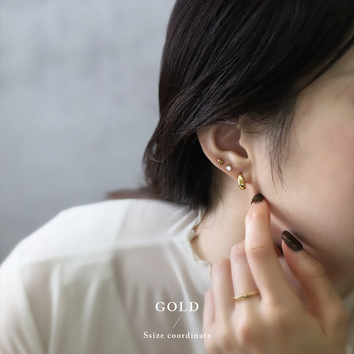 t8112-8 ボディピアス 軟骨ピアス 16G 18G ティアドロップ ハーフフープ 金属アレルギー対応 つけっぱなし レディース しずく ドロップピアス 雫 オールステンレス シルバー ゴールド ピンクゴールド お出かけ 人気 デイリー 日常使い 通勤 プレゼント 片耳用