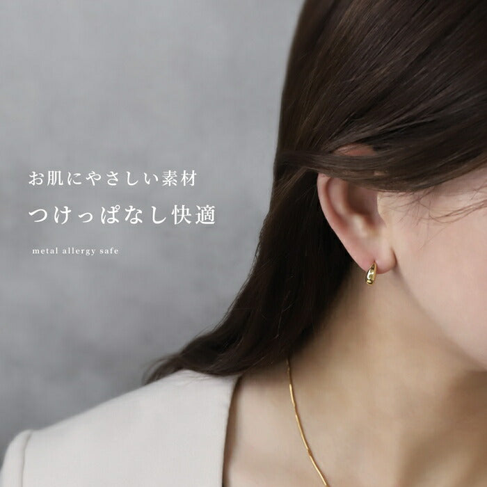 t8112-8 ボディピアス 軟骨ピアス 16G 18G ティアドロップ ハーフフープ 金属アレルギー対応 つけっぱなし レディース しずく ドロップピアス 雫 オールステンレス シルバー ゴールド ピンクゴールド お出かけ 人気 デイリー 日常使い 通勤 プレゼント 片耳用