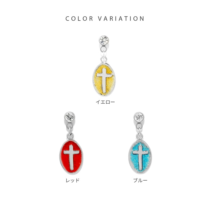 t8262-141 軟骨ピアス 16G ボディピアス 14G クロス 十字架 メダル メダイ つけっぱなし ピアス 金属アレルギー対応 ストレートバーベル サージカルステンレス 耳 なんこつ 揺れる 楕円 おしゃれ レディース メンズ 日常使い おでかけ 片耳用