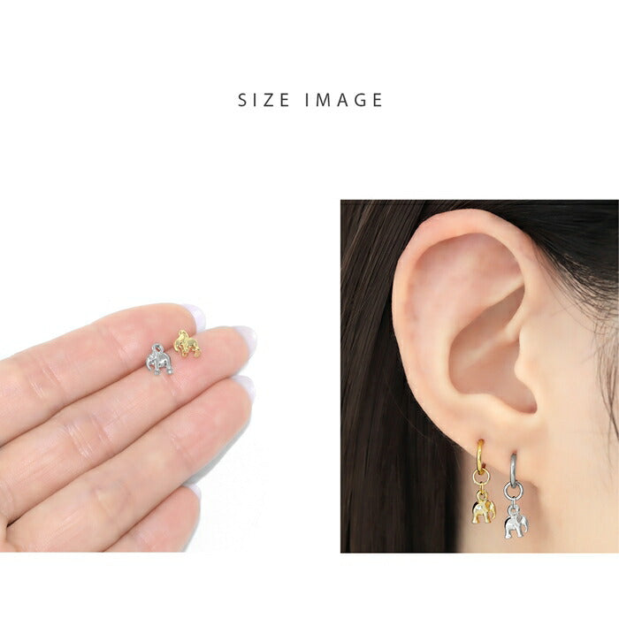 t8262-25-c 【全品送料無料】 軟骨ピアス 14G 16G 18G ボディピアス かわいい チャーム ゾウ ぞう アニマル 動物 ボディピ アジアンテイスト セカンドピアス メンズ 軟骨 ピアス ボディーピアス