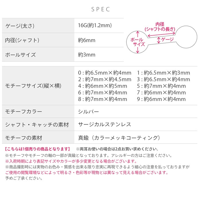 t9192-129 軟骨ピアス 16G ボディピアス 数字 ナンバー 文字 かわいい シンプル シルバー ネジ式 おしゃれ ストレートバーベル ピアス サージカルステンレス 片耳用