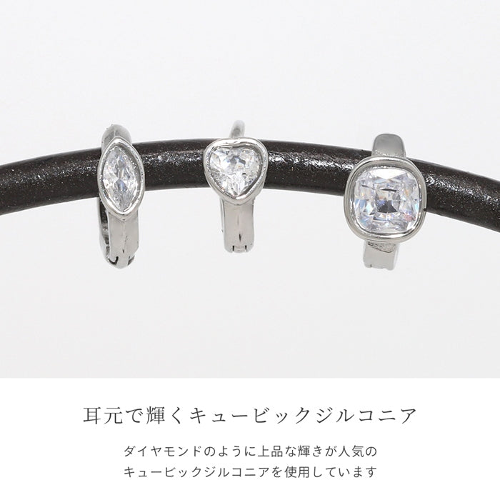 t9972-012 ステンレスピアス ミニフープ ワンタッチ ジュエル シンプル ワンタッチセグメントリング ピアス サージカルステンレス 片耳用