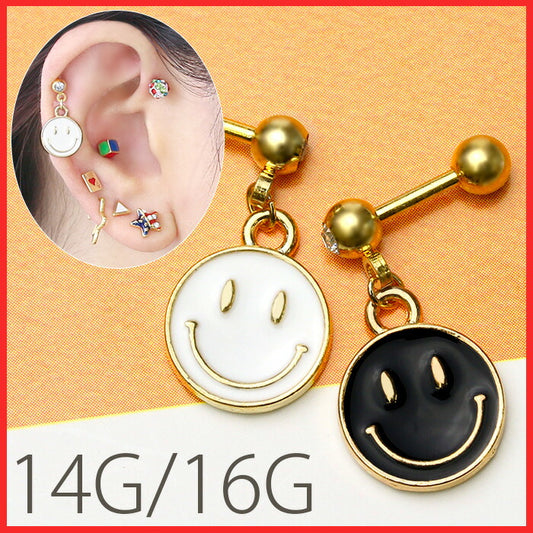 【廃盤】 ボディピアス 14G ボディピアス 16G 軟骨ピアス 14G 軟骨ピアス 16G オリジナル0154 スマイル ニコちゃん ポップ ボディーピアス「BP」「NAN」