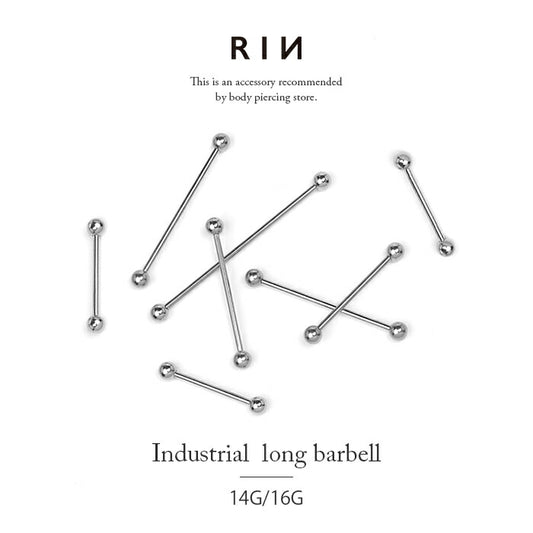 ★barlong-14g-sv ボディピアス 軟骨ピアス 14G 16G 舌ピアス サージカルステンレス 金属アレルギー対応 ストレートバーベル インダストリアル ロングバーベル つけっぱなし メンズ レディース スタイリッシュ ファーストピアス セカンドピアス 舌ピ ヘリックス