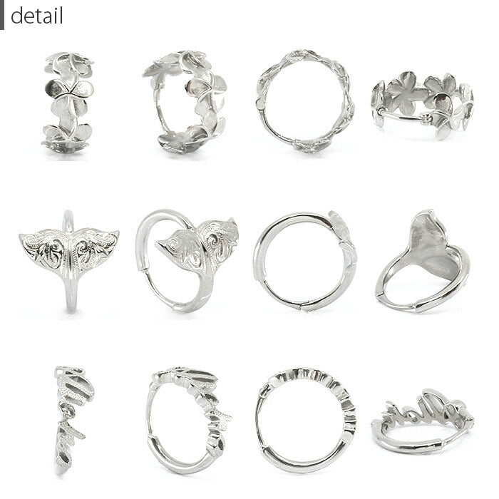 【全品送料無料】 ボディピアス 16G 14G 軟骨ピアス リングピアス サージカルステンレス  ハワイアン アロハ プルメリア ホエールテール フラワー 花 ワンタッチ リング かわいい かっこいい メンズ セカンドピアス 片耳用 軟骨 ピアス ボディーピアス