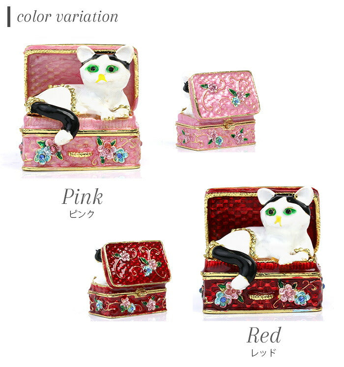 【廃盤】 【期間限定！宅配便送料無料!】【メール便不可】ジュエリーボックス 猫 ねこ ネコ ジュエル アクセサリーケース 可愛い 綺麗 女性 キャット