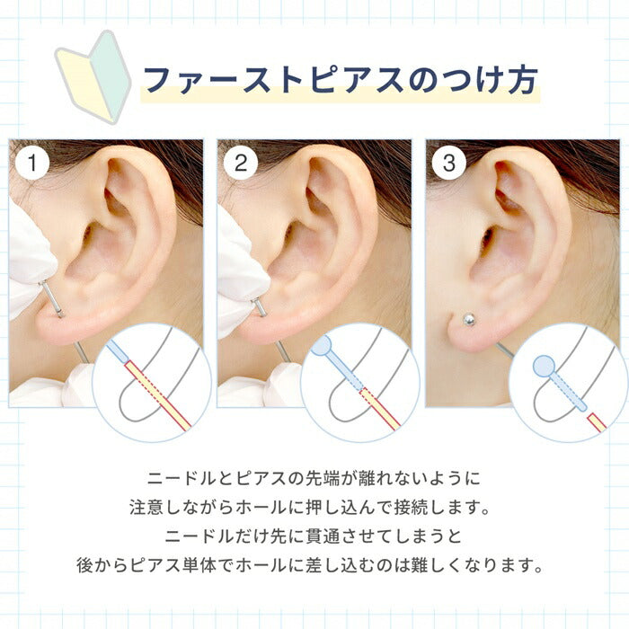 ニードル 14G 16G ボディピアス ピアッシングニードル ピアス  軟骨ピアス サージカルステンレス 金属アレルギー対応 日本製 国産 医療用 ステンレス 滅菌 ファーストピアス